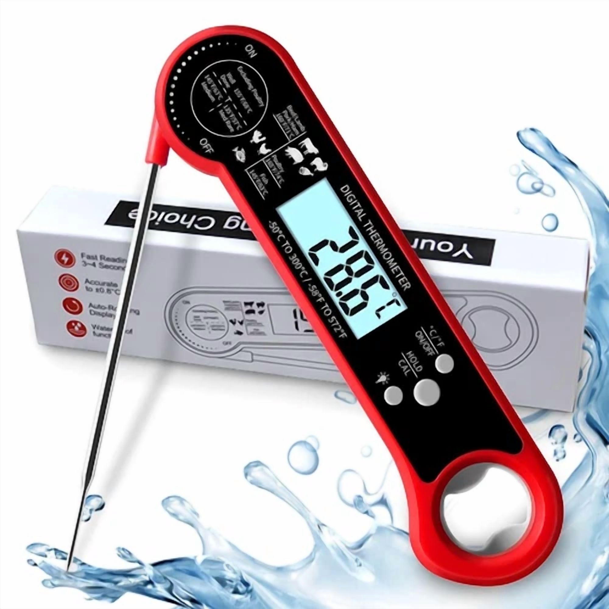 CIRCLE- Instant Read Digital Meat Thermometer Fast For Kitchen Food Cooking Bbq Grilling