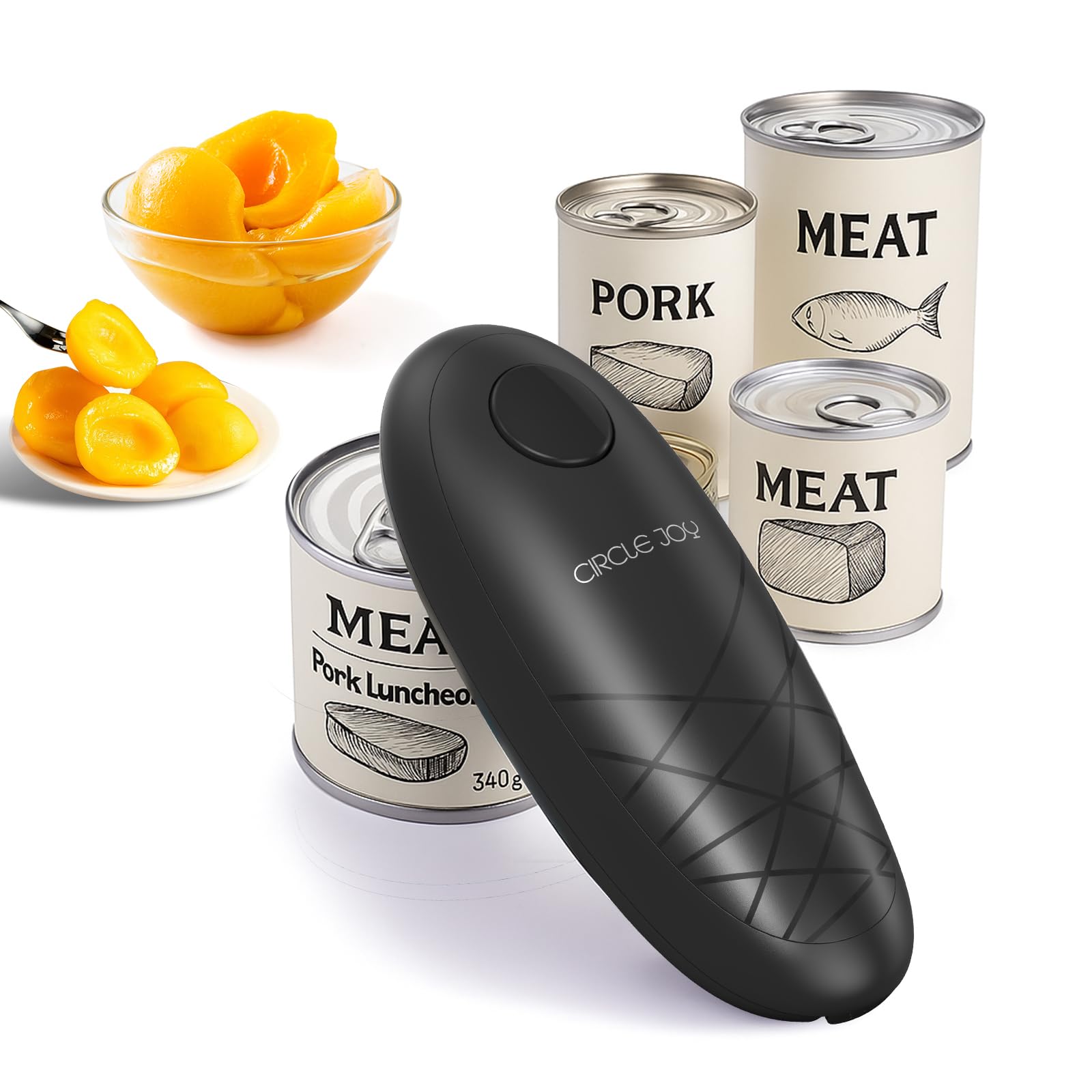 CIRCLE JOY Electric Can Opener, One-Touch Automatic Can Opening with ...