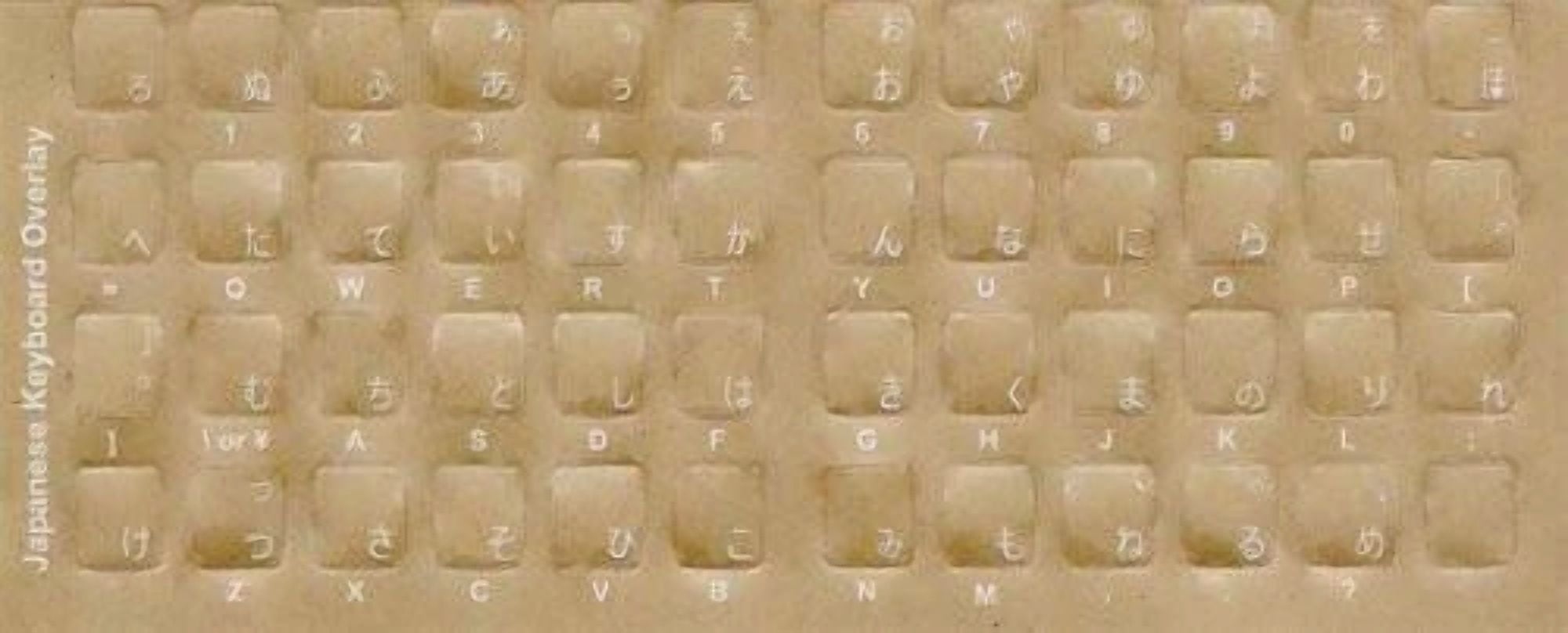 CIRCLE- Japanese Keyboard Stickers Transparent W/ White Letters