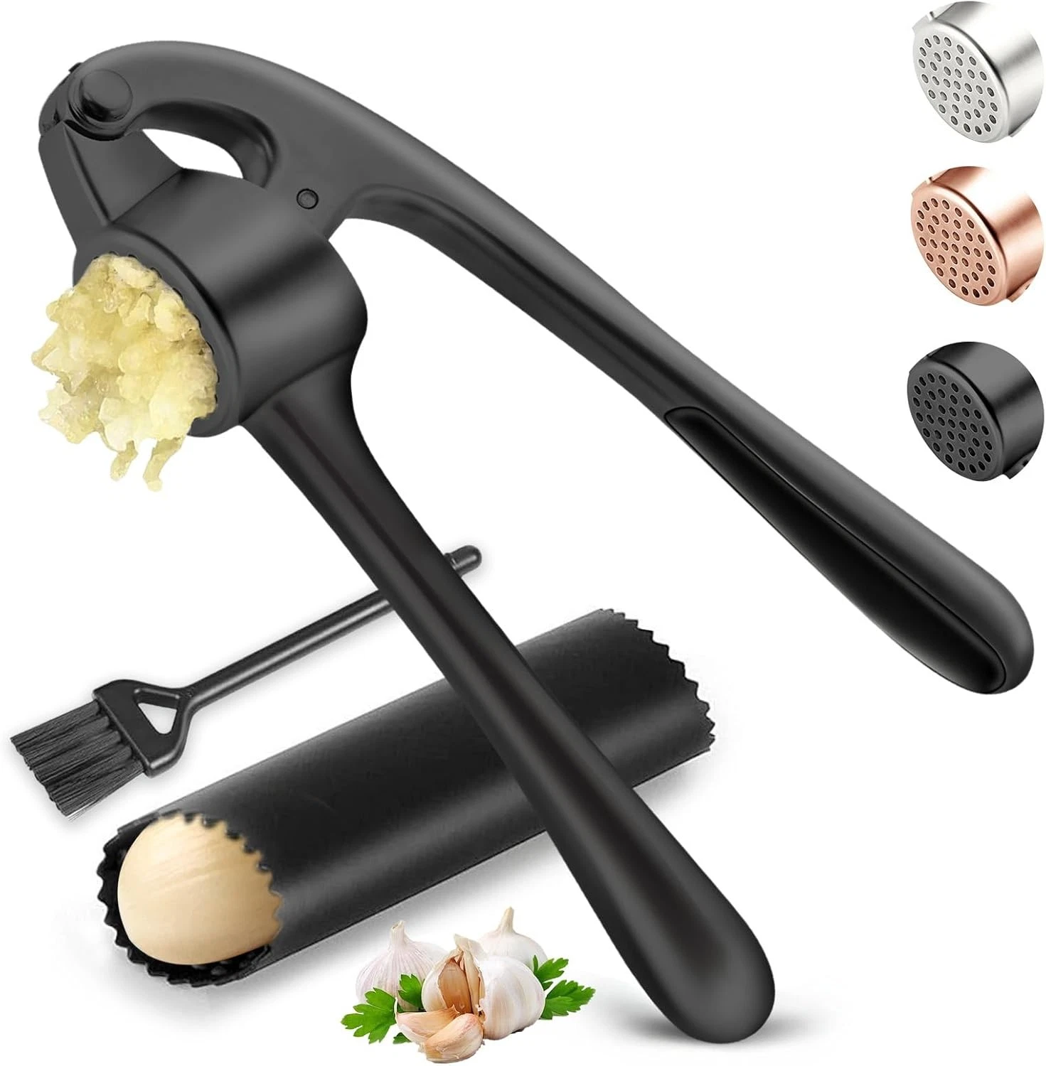 CIRCLE- Kitchen Garlic Press Stainless Steel, Premium Rust Proof & Dishwasher Safe Garl