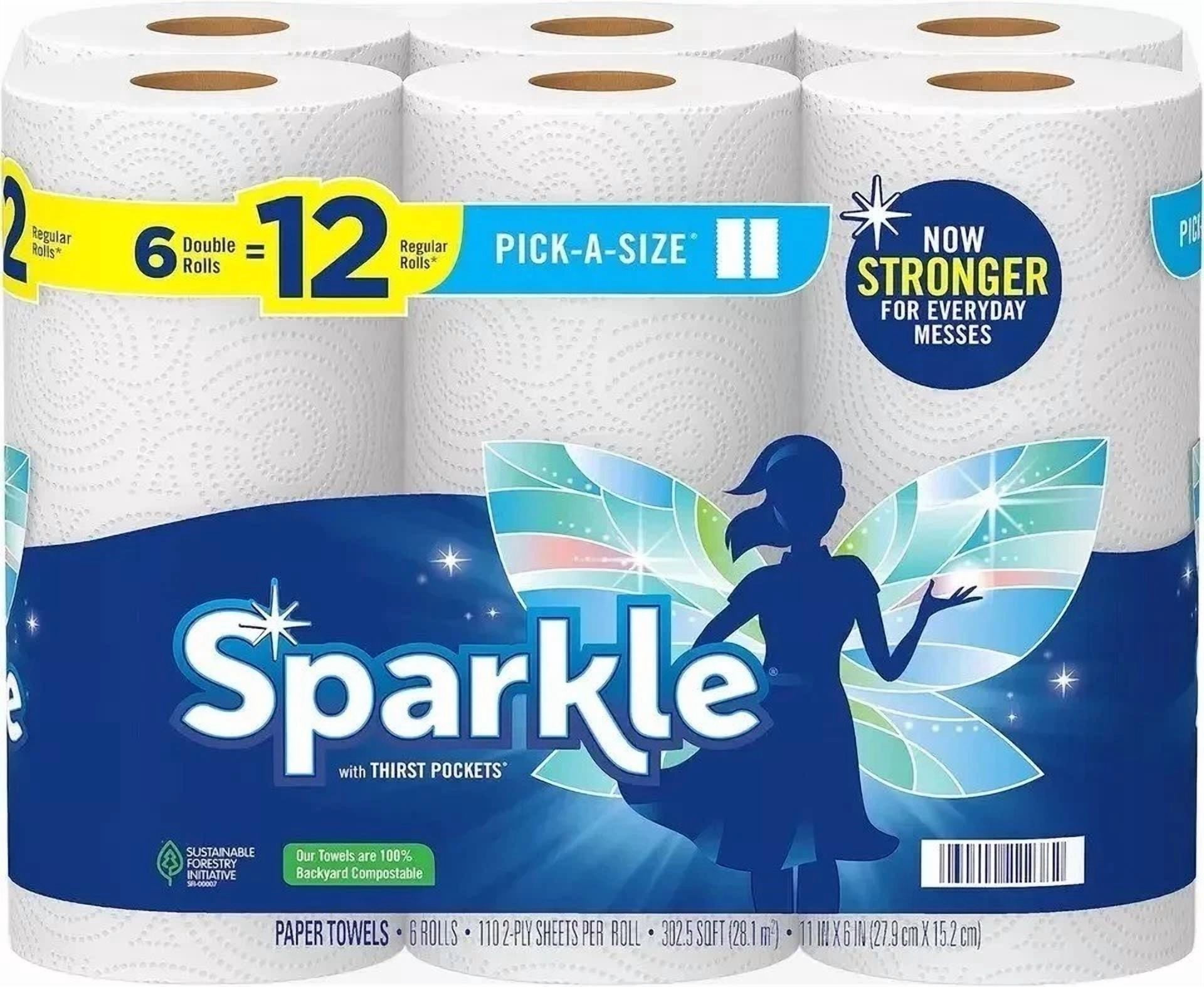 CIRCLE- Kitchen Household Clean-Up Paper Towels Bulk 6 Double Rolls = 12 Regular Rolls