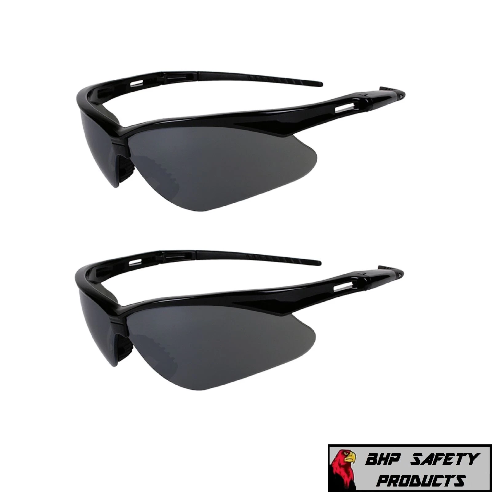CIRCLE- Kleenguard Nemesis Safety Glasses 25688 Smoke Mirror Lens Black Frame 2 Pair