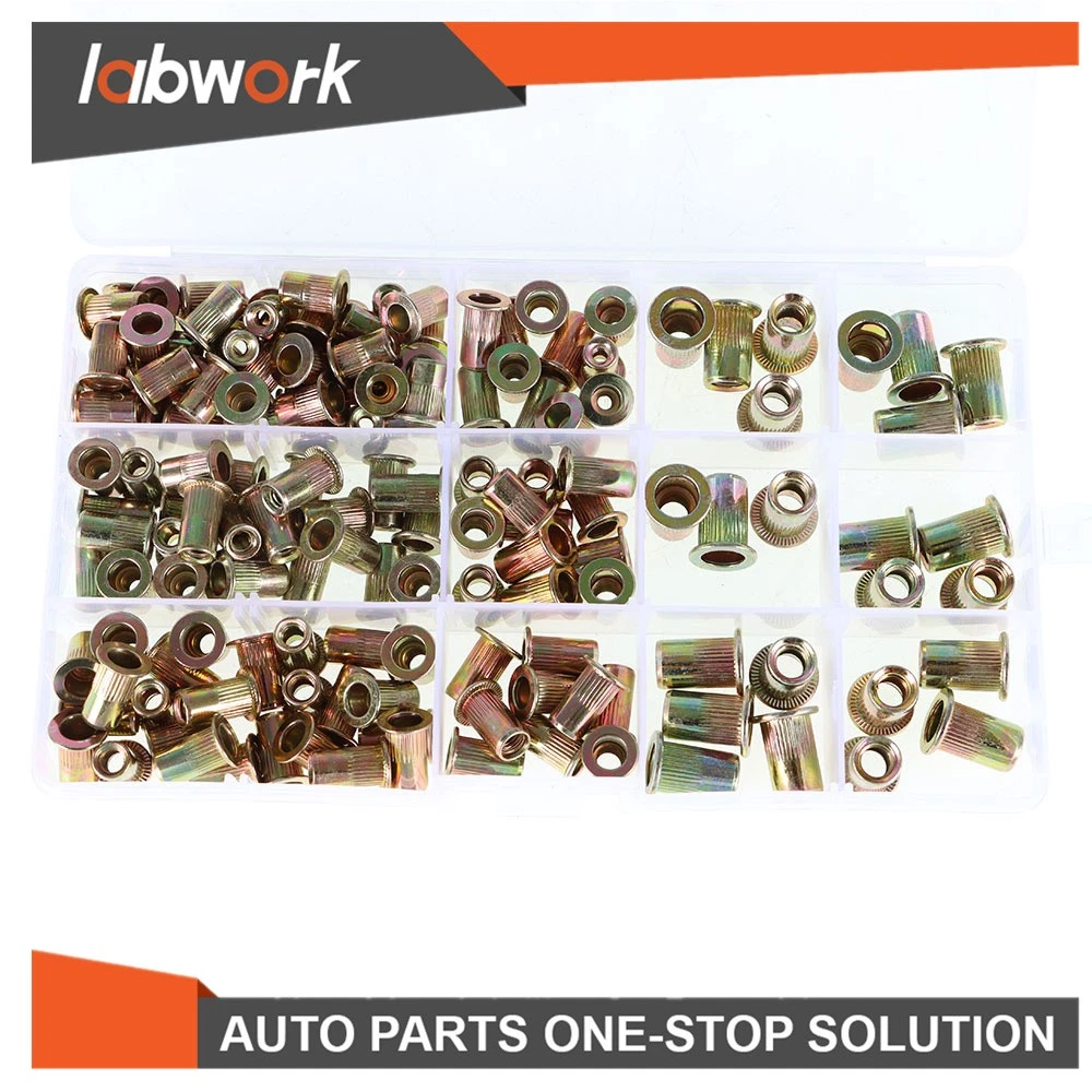 CIRCLE- Labwork Rivet Nut Kit 150Pcs 1/4-20 10-32 10-24 8-32 6-32 Sae Rivnut Assort Set