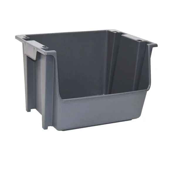 CIRCLE- Large Nesting Stack Storage Bin, All, Plastic, Gray