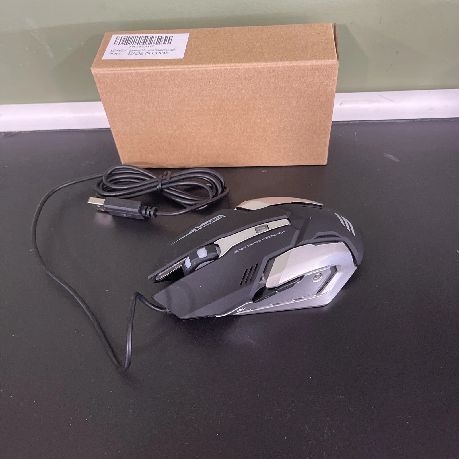 CIRCLE- Lenrue V1 Wired Gaming Mouse For Gamers Or Office And Home Black