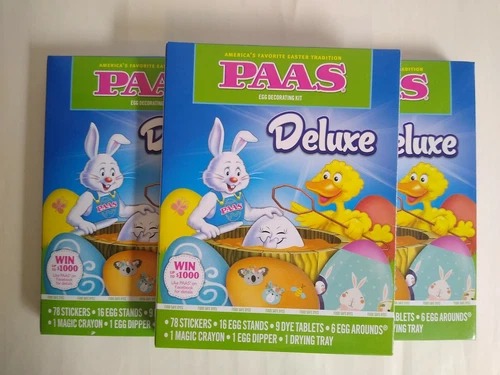 CIRCLE- Lot Of 3 Paas Deluxe Egg Coloring Decorating Kit