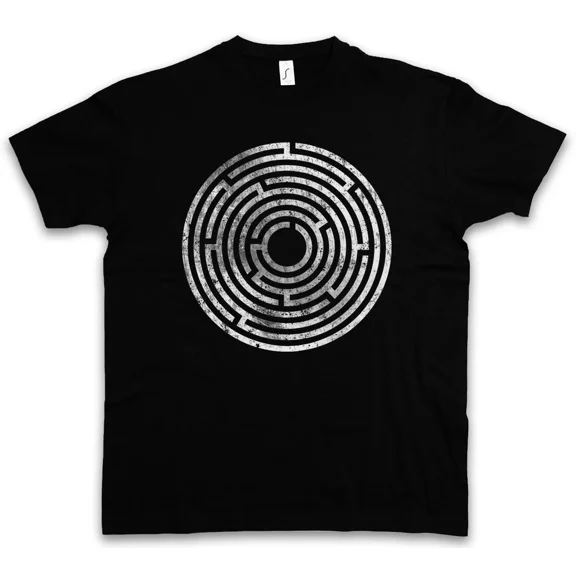 CIRCLE MAZE T-SHIRT Spiral Labyrinth Mystic Hypnotic Esoterik Hypno