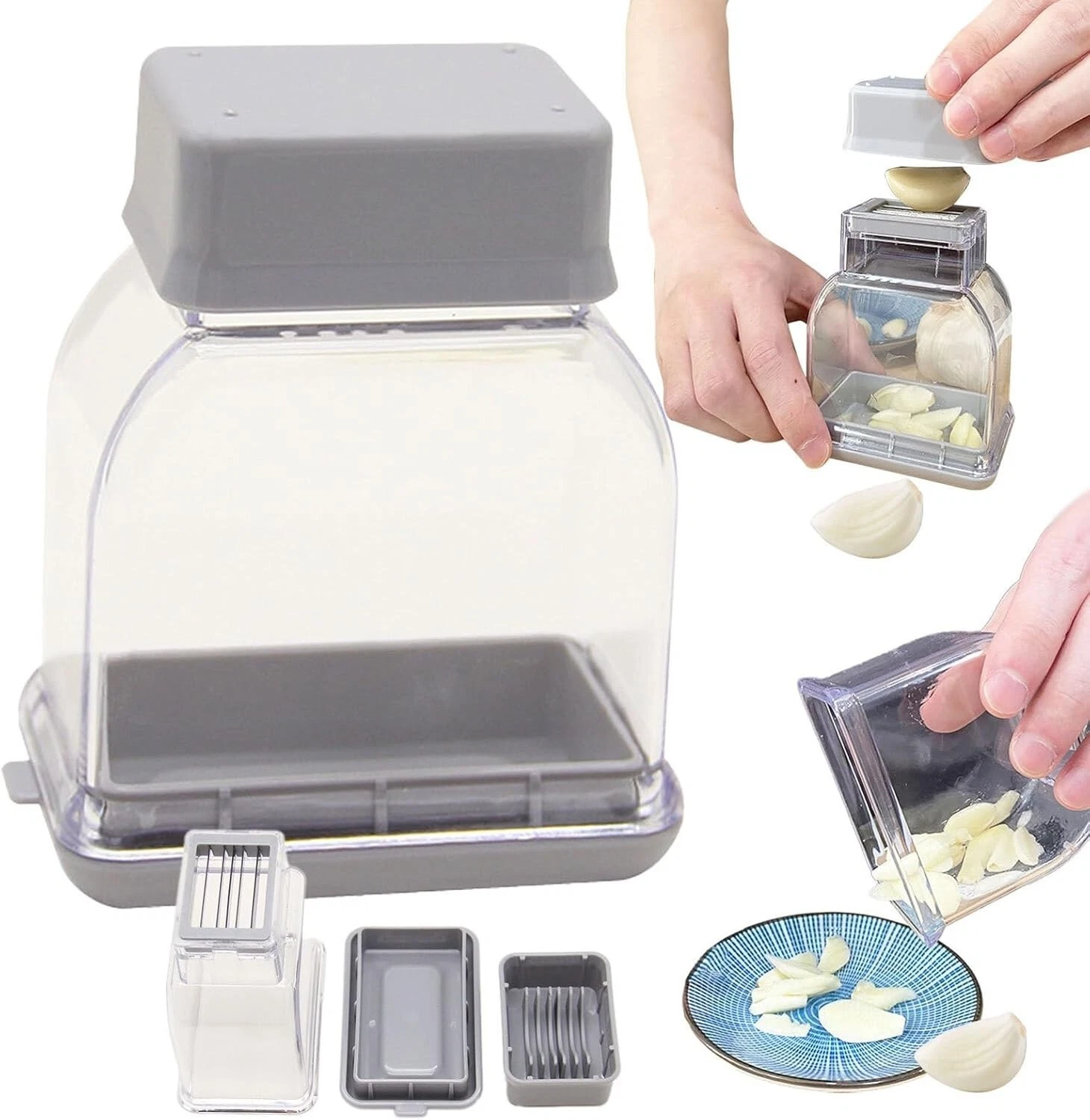 CIRCLE- Manual Pressing Garlic Grinding Grater Cutter Cooking Tool Garlic Peeler