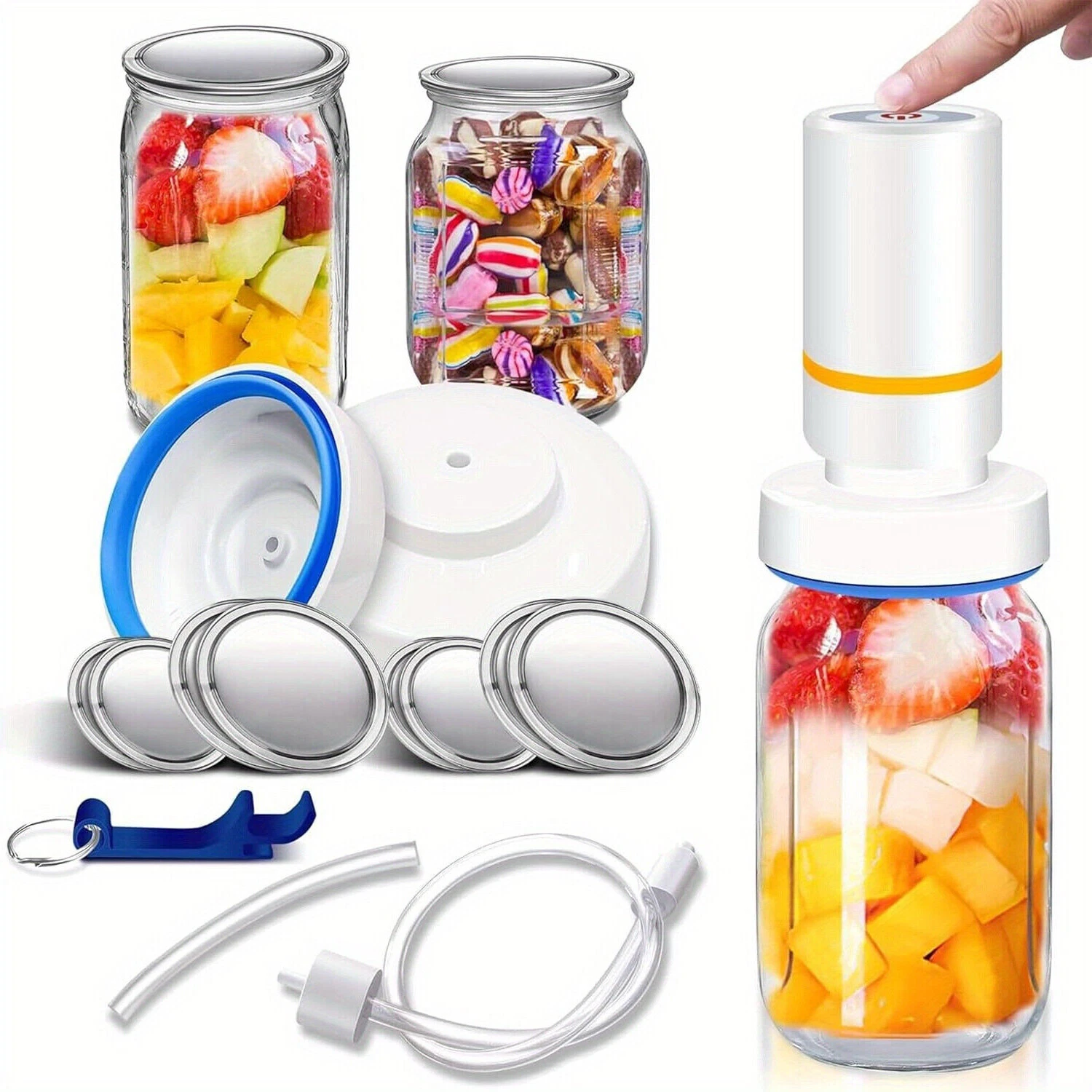 CIRCLE- Mason Jar Vacuum Sealer Kit For Foodsaver Food Saver Jar Sealer Pump Can Opener