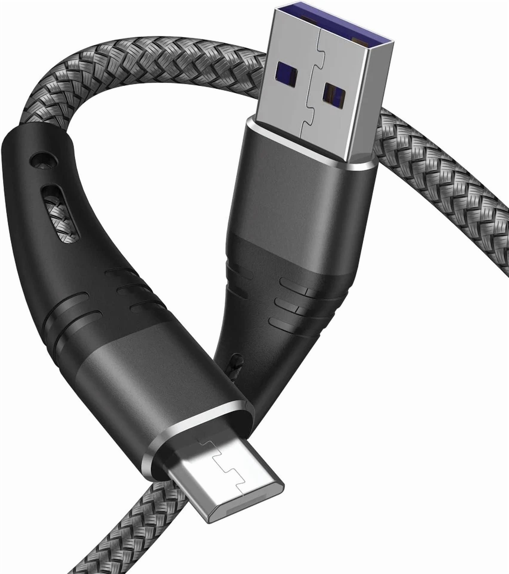 CIRCLE- Micro Usb Cable 10Ft Android Phone Charger 2-Pack Extra Long 10 Foot, Grey