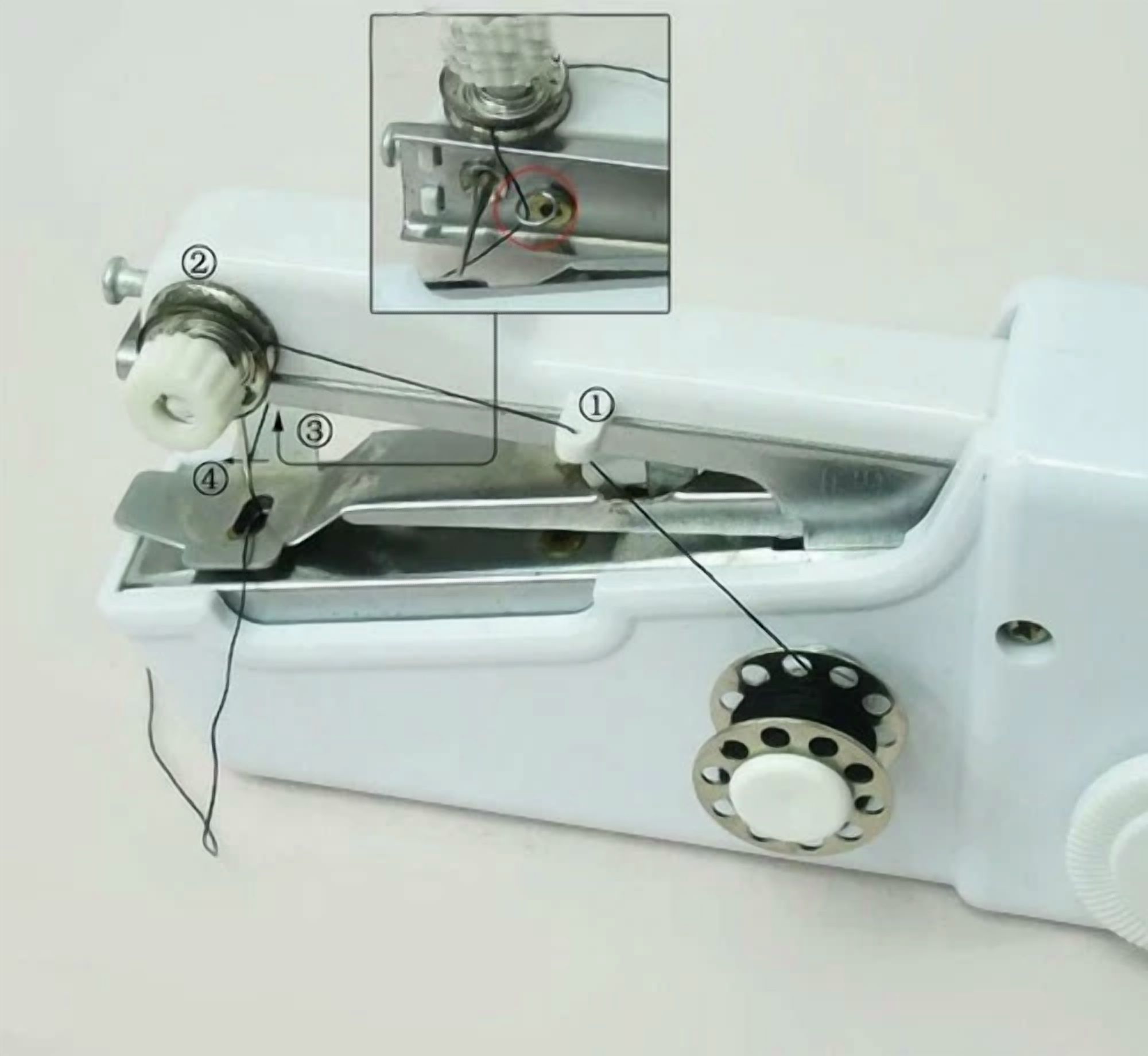 CIRCLE- Mini Portable Household Handy Stitch Electric Handheld Sewing Machine Gift White