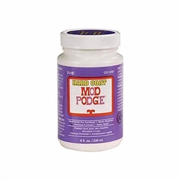 CIRCLE- Mod Podge Hard Coat 8 Oz Clear Decoupage Glue Sealant Quick Dry Multi Surface