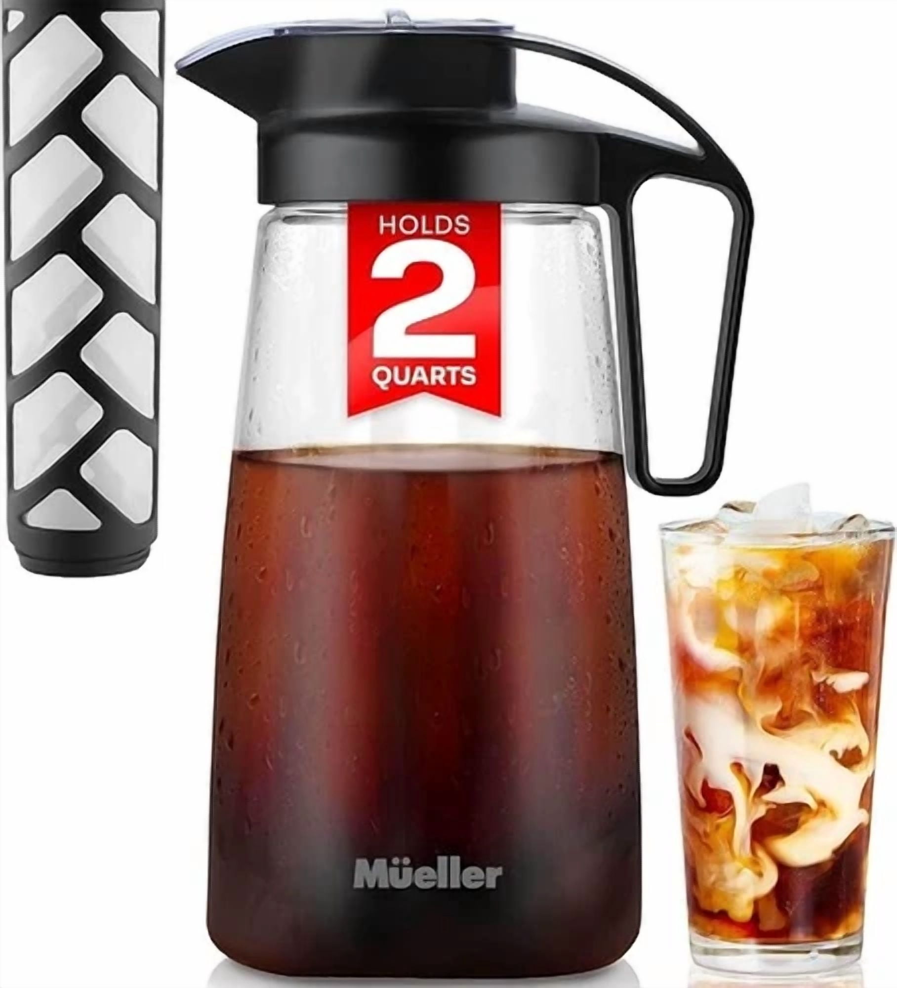 CIRCLE- Mueller Cold Brew Coffee Maker, 2-Quart Heavy-Duty Tritan Pitcher, Iced Coffee ?