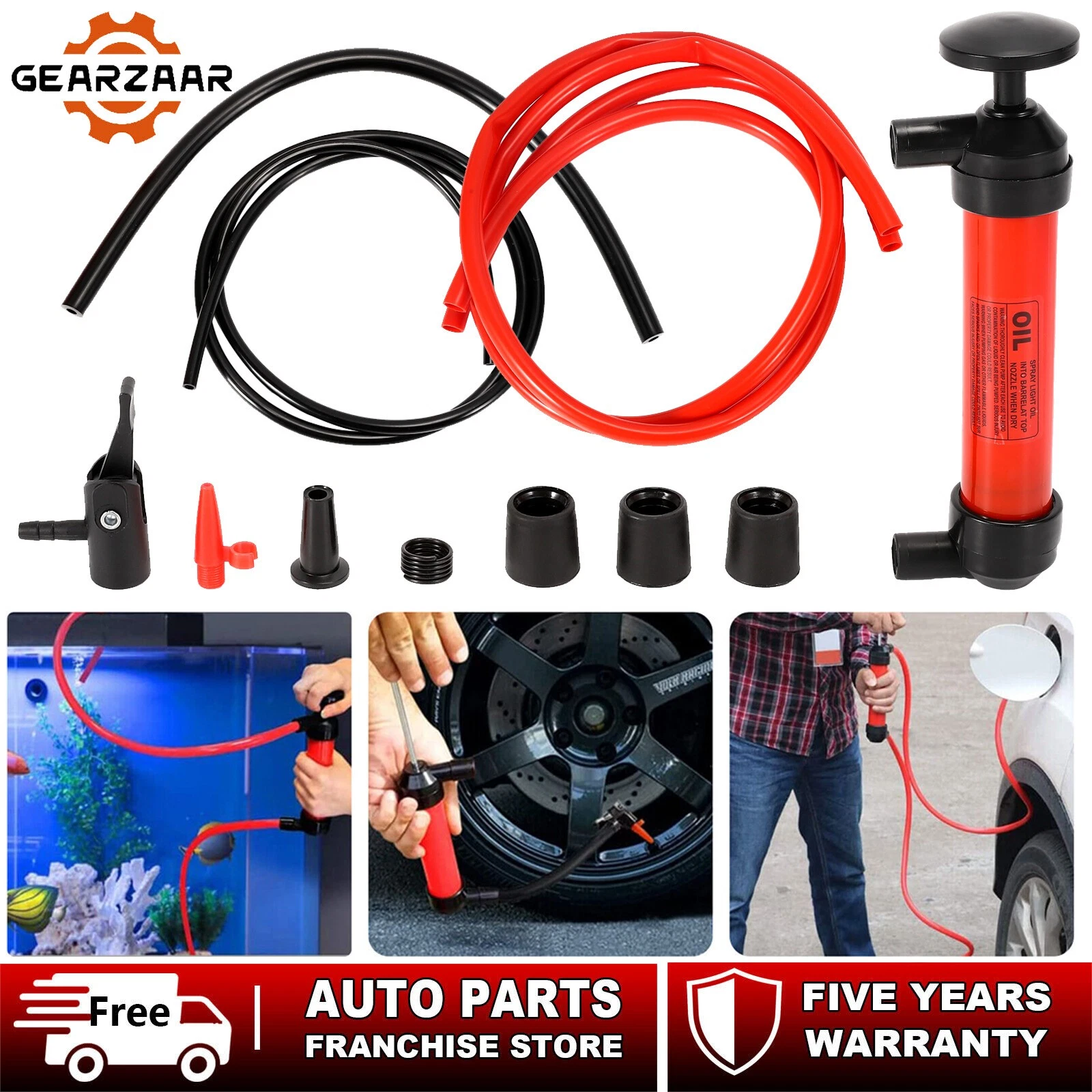 CIRCLE- Multi-Use Gas Oil Siphon Pump Fluid Transfer Pump Siphon Fuel Transfer Pump Kit