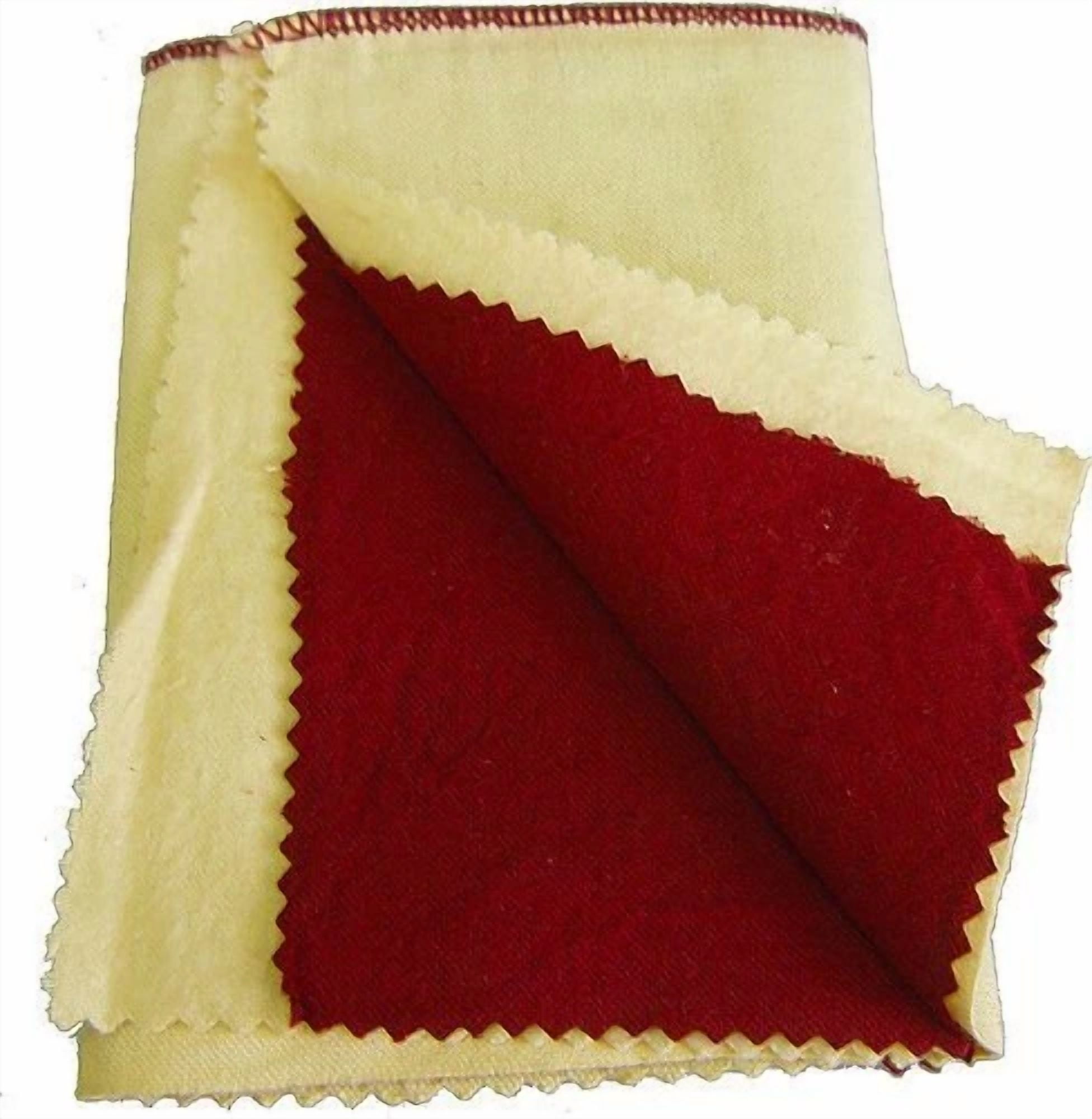 CIRCLE- New ( 2 ) 12 X 12" Yellow & Red Jewelry Polishing Buffing Cloth Silver Metal