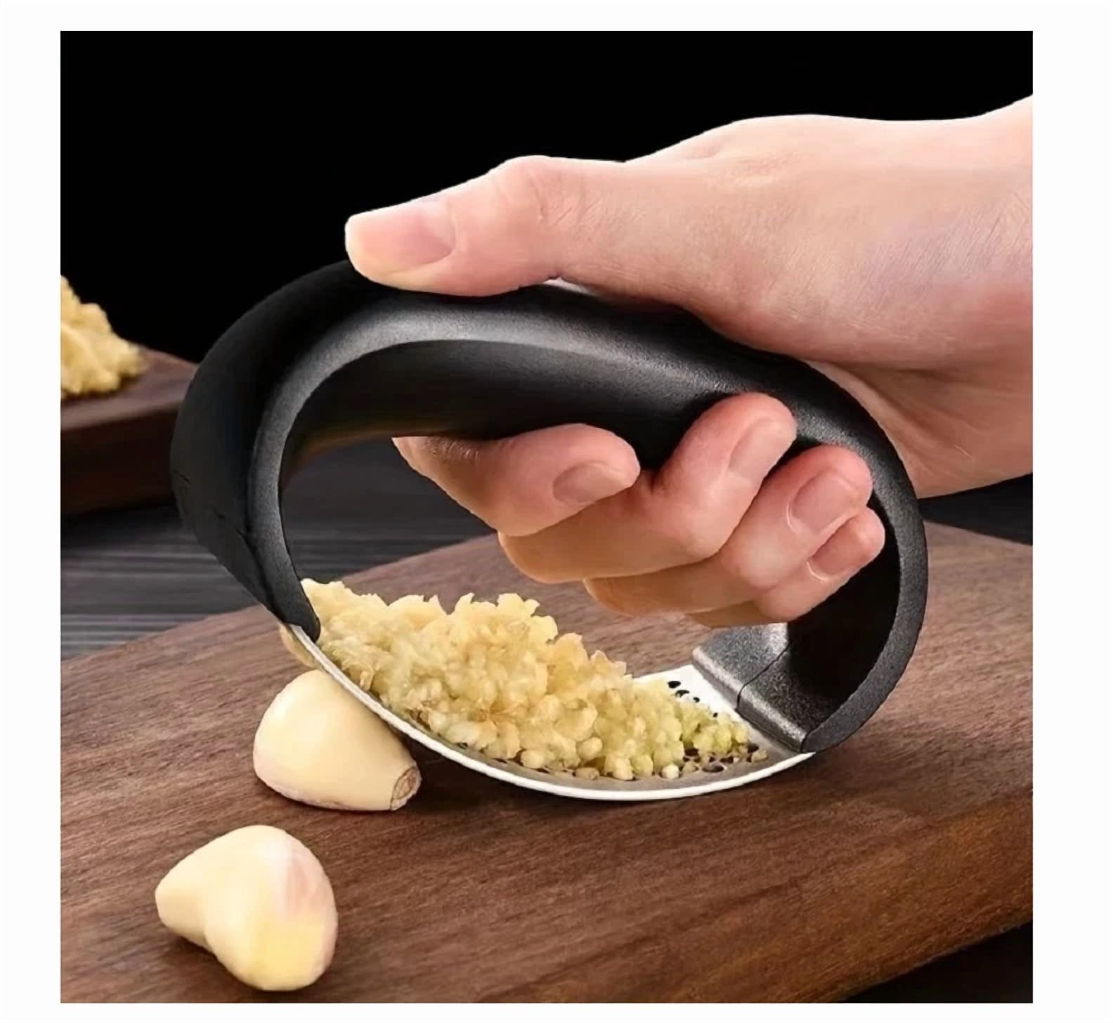CIRCLE- New Stainless Steel Garlic Press, Manual Garlic Crusher, Multifunctional Kitchen