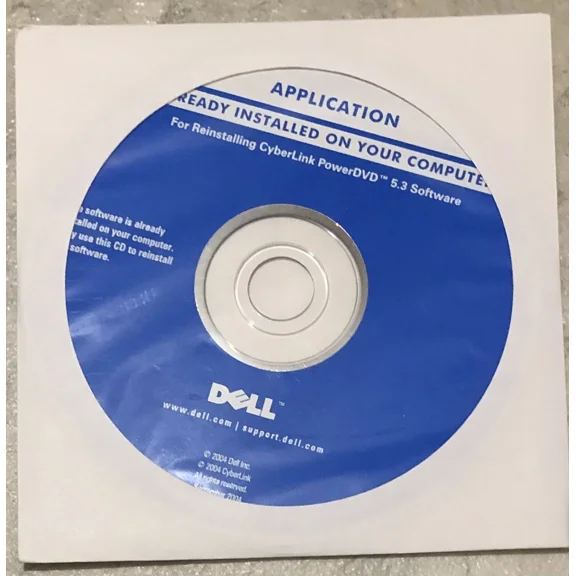 CIRCLE- Oem Dell Cyberlink Powerdvd 5.3 Reinstallation Software Disc Cd New Sealed 2004