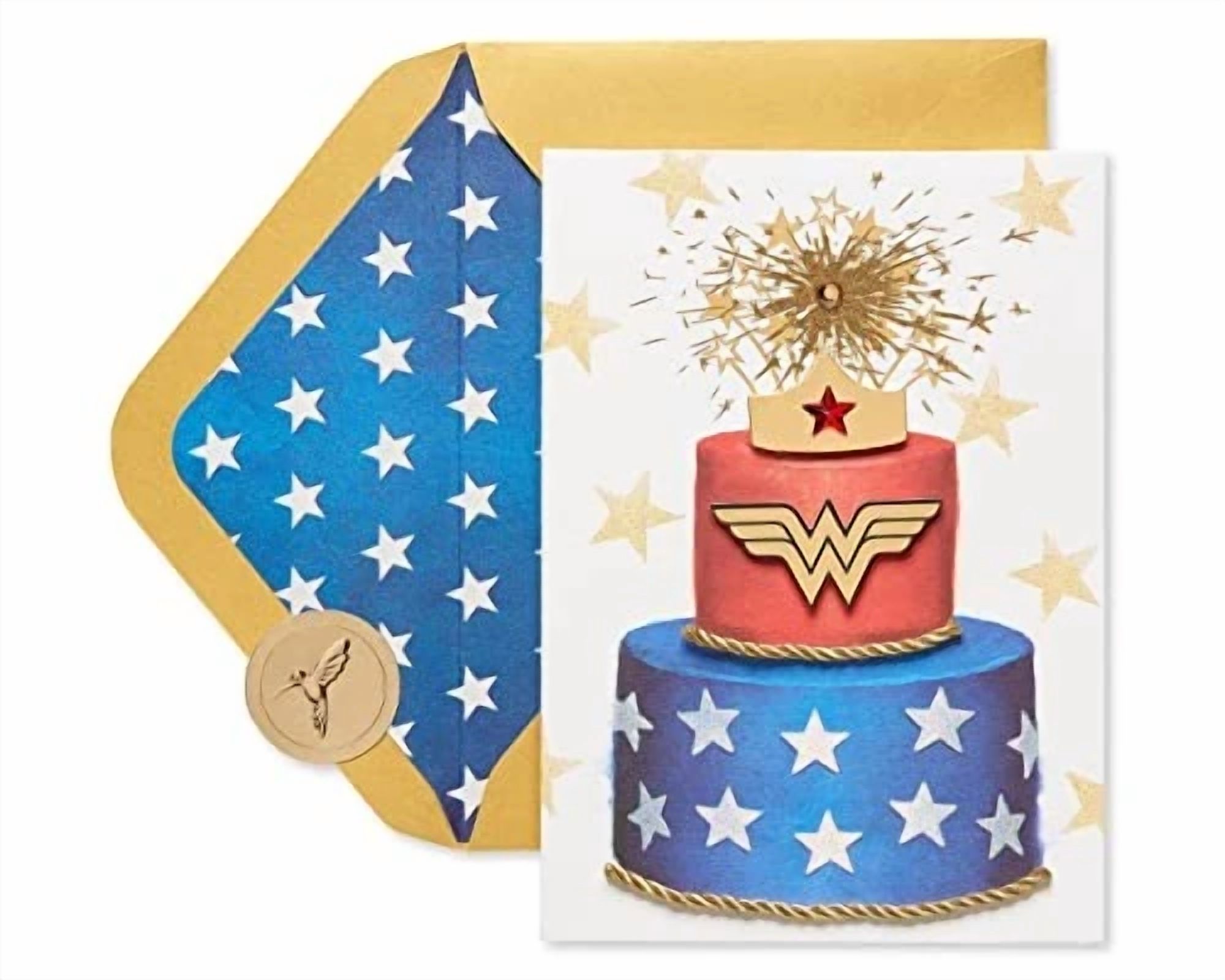 CIRCLE- Papyrus Birthday Card For Women (Wonder Woman Cake)
