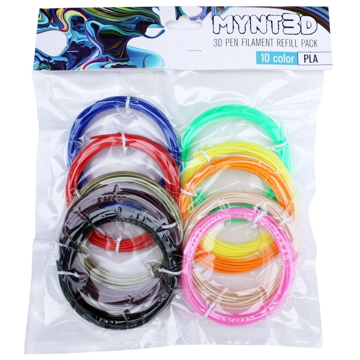 CIRCLE- Pla 3D Pen Filament Refill Pack (10 Color, 3M Each)