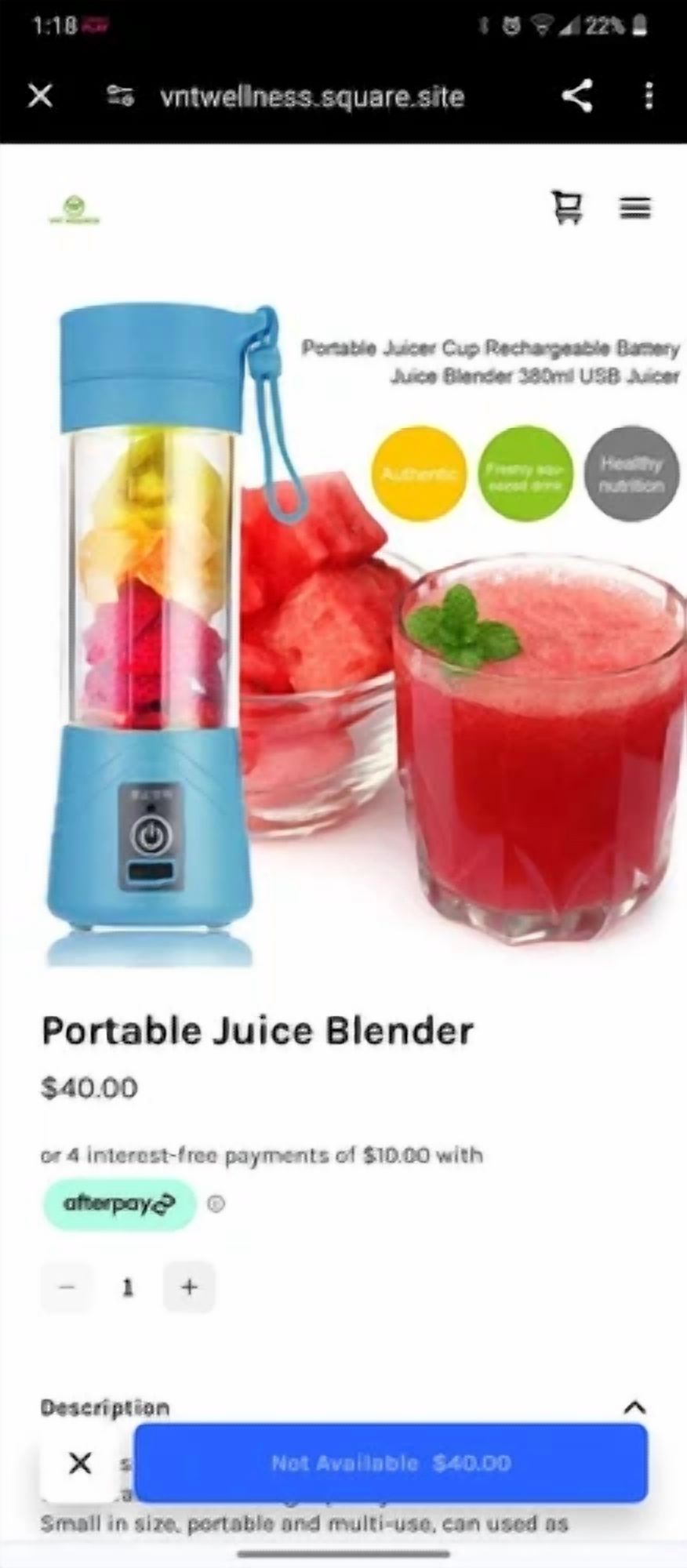 CIRCLE- Portable Blender Mixer Juicer Fruit Rechargeable Usb Cup Mini Machine Pink