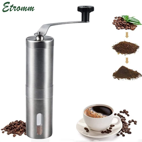 CIRCLE- Portable Manual Coffee Grinder Detachable With Ceramic Burr Bean Mill Stainless