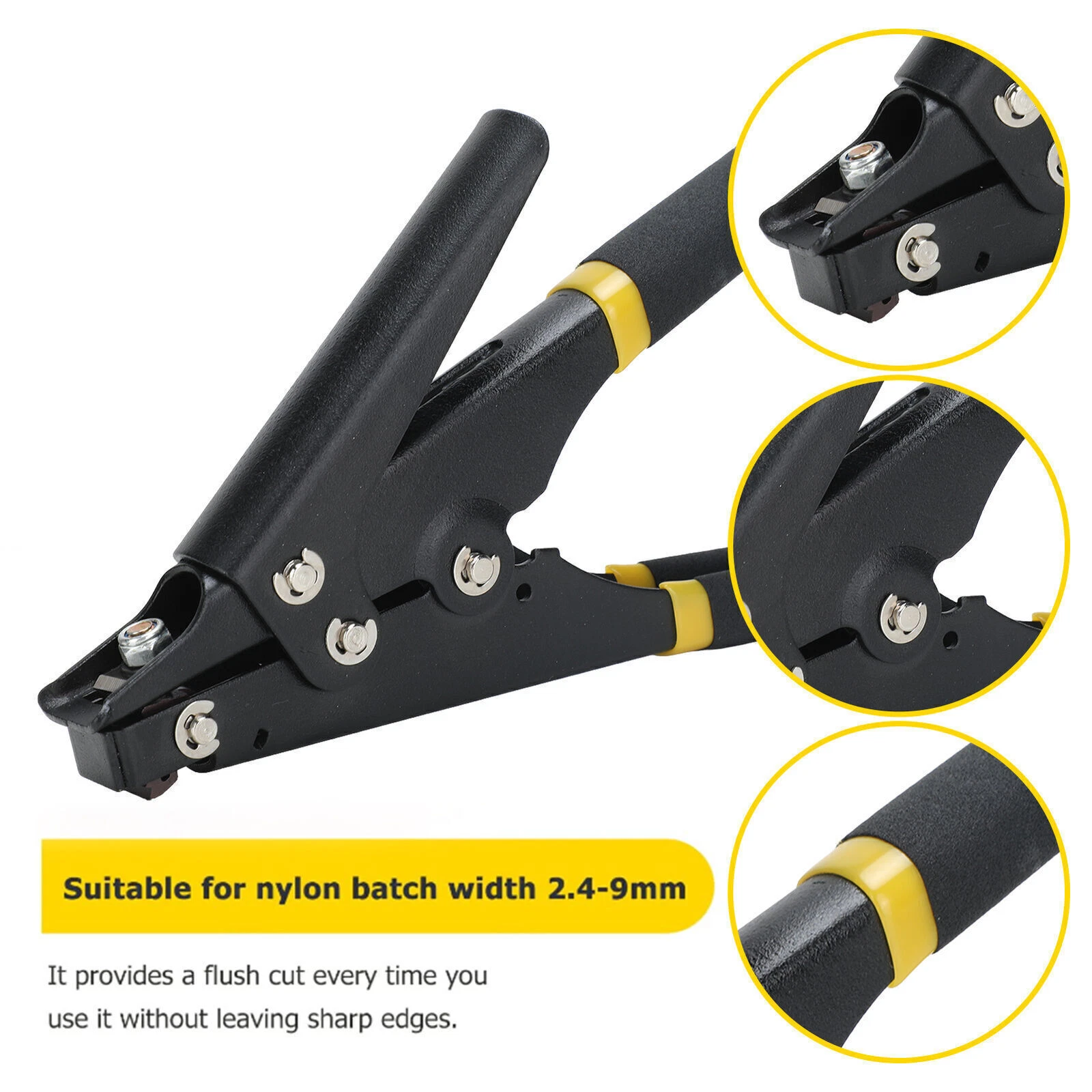 CIRCLE- Portable Nylon Cable Tie Gun Adjustable Tension Plastic Zip Tie Fastening