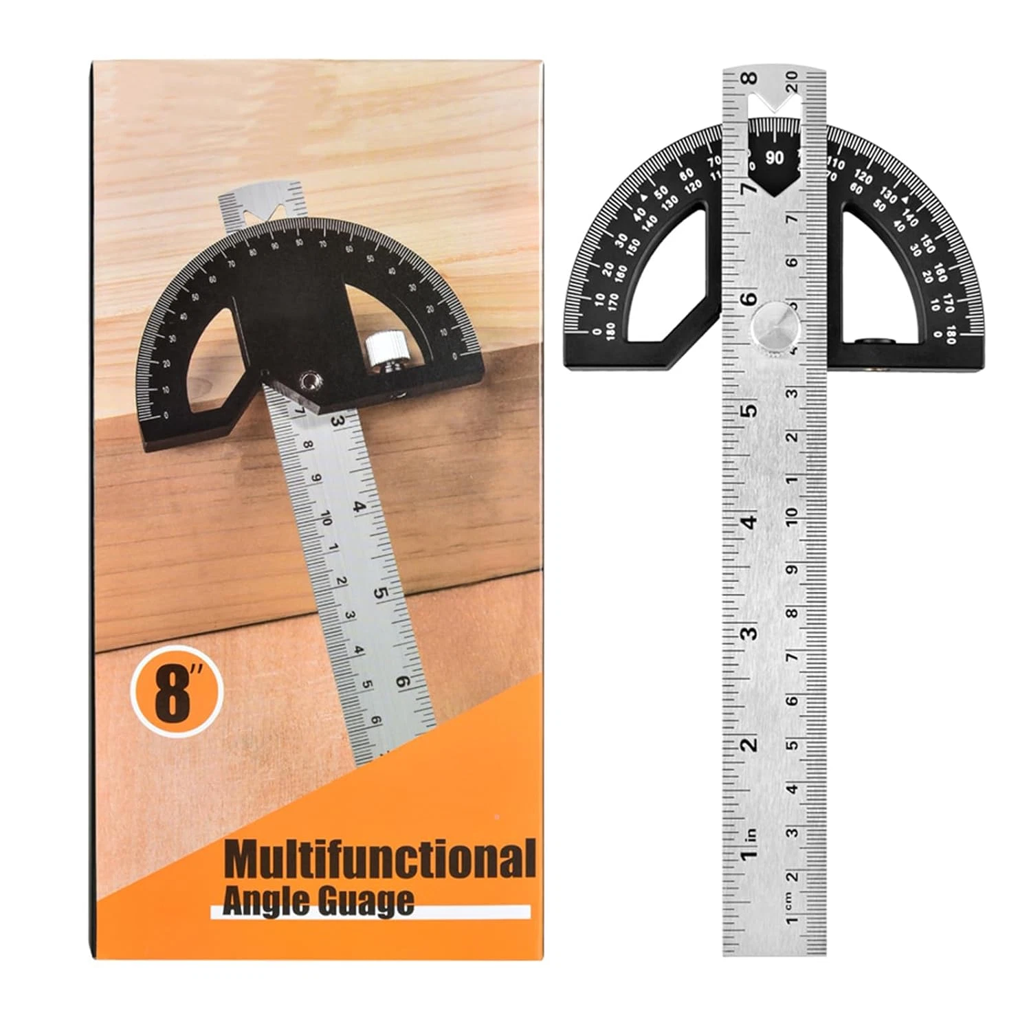 CIRCLE- Protractor Angle Finder Stainless Steel Angle Ruler With 0-180 Degrees Adjustabl