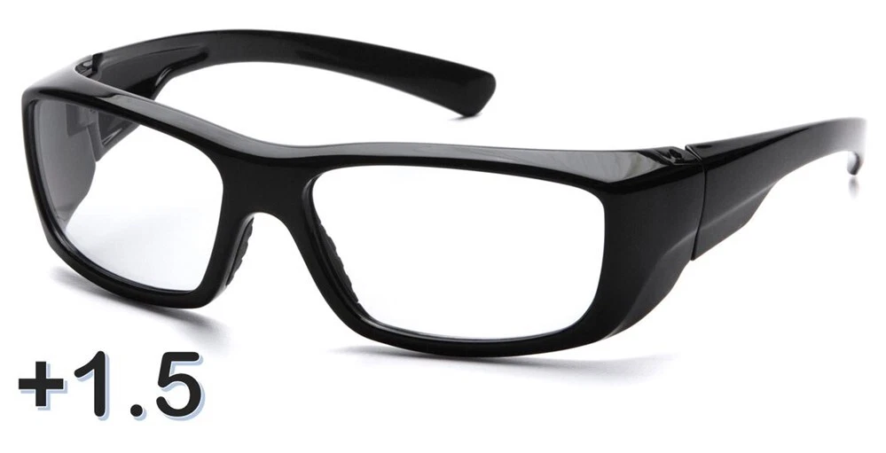 CIRCLE- Pyramex Emerge Full Clear Lens 1.5 Magnification Safety Glasses