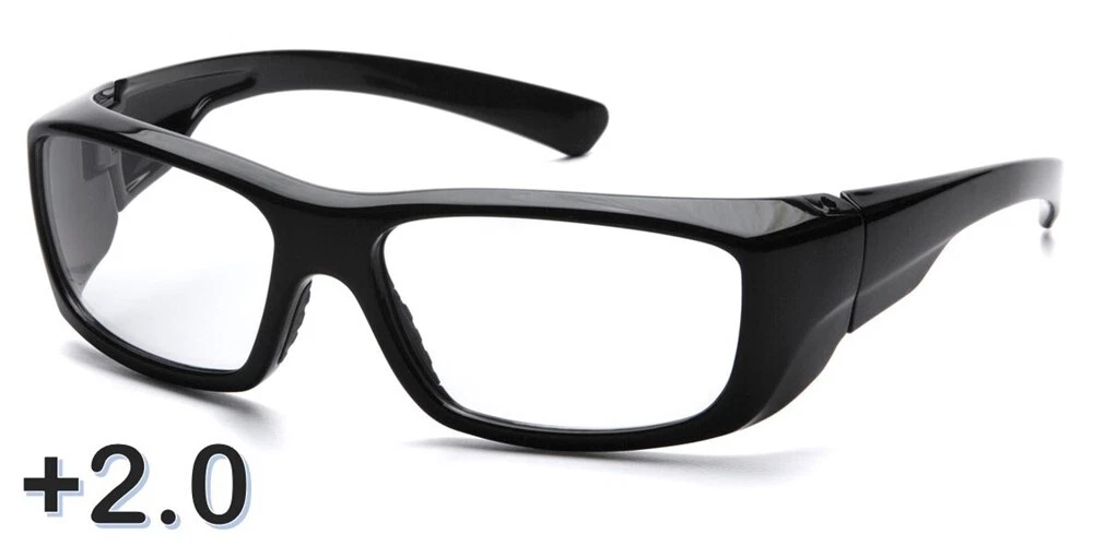 CIRCLE- Pyramex Emerge Full Clear Lens 2.0 Magnification Safety Glasses