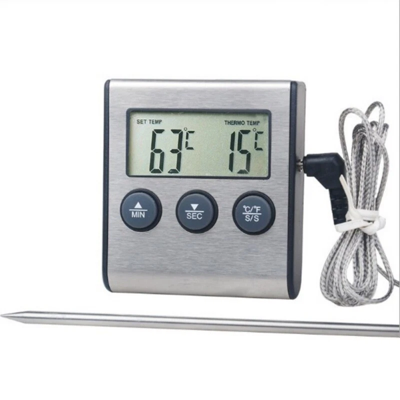 CIRCLE- Remote Kitchen Digital Cooking Thermometer Probe Meat Food Temperature W/Timer