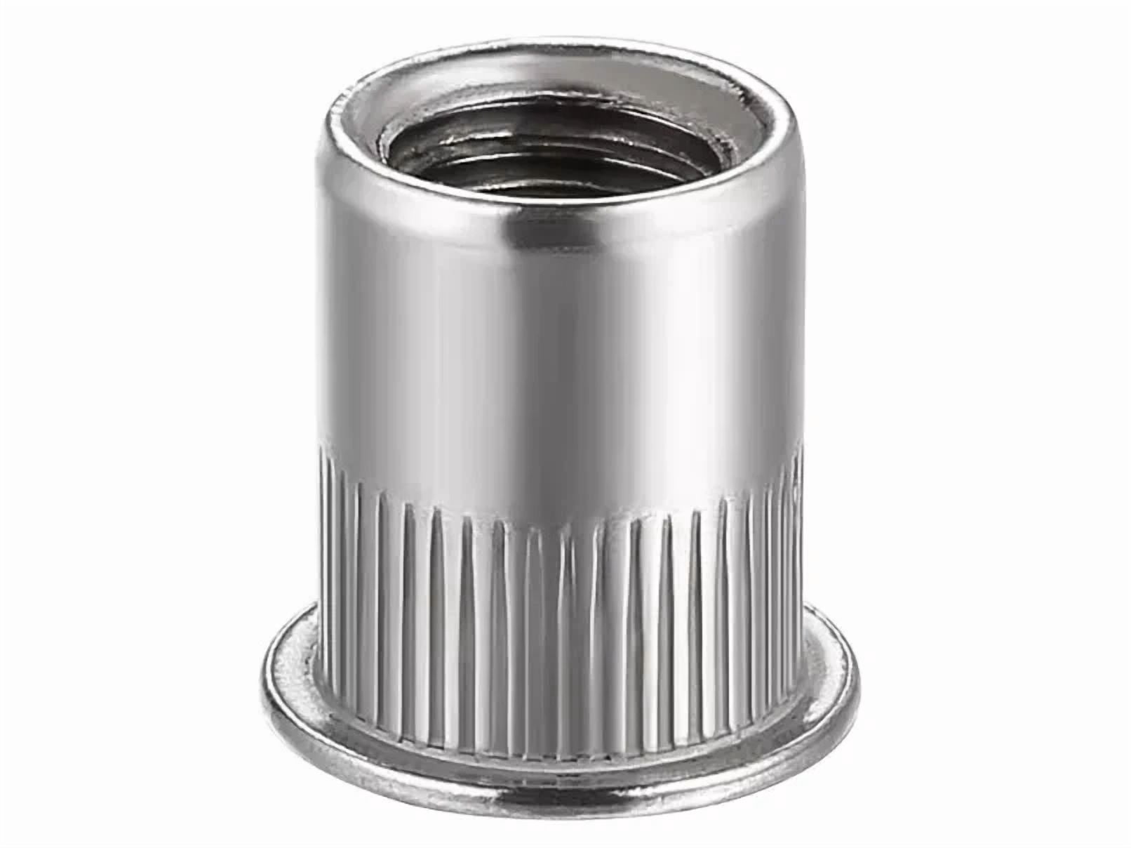 CIRCLE- Rivet Nut 1/4"-20Unc 100Pcs Stainless Steel 304 Finish Flat Head Rivnut Threaded