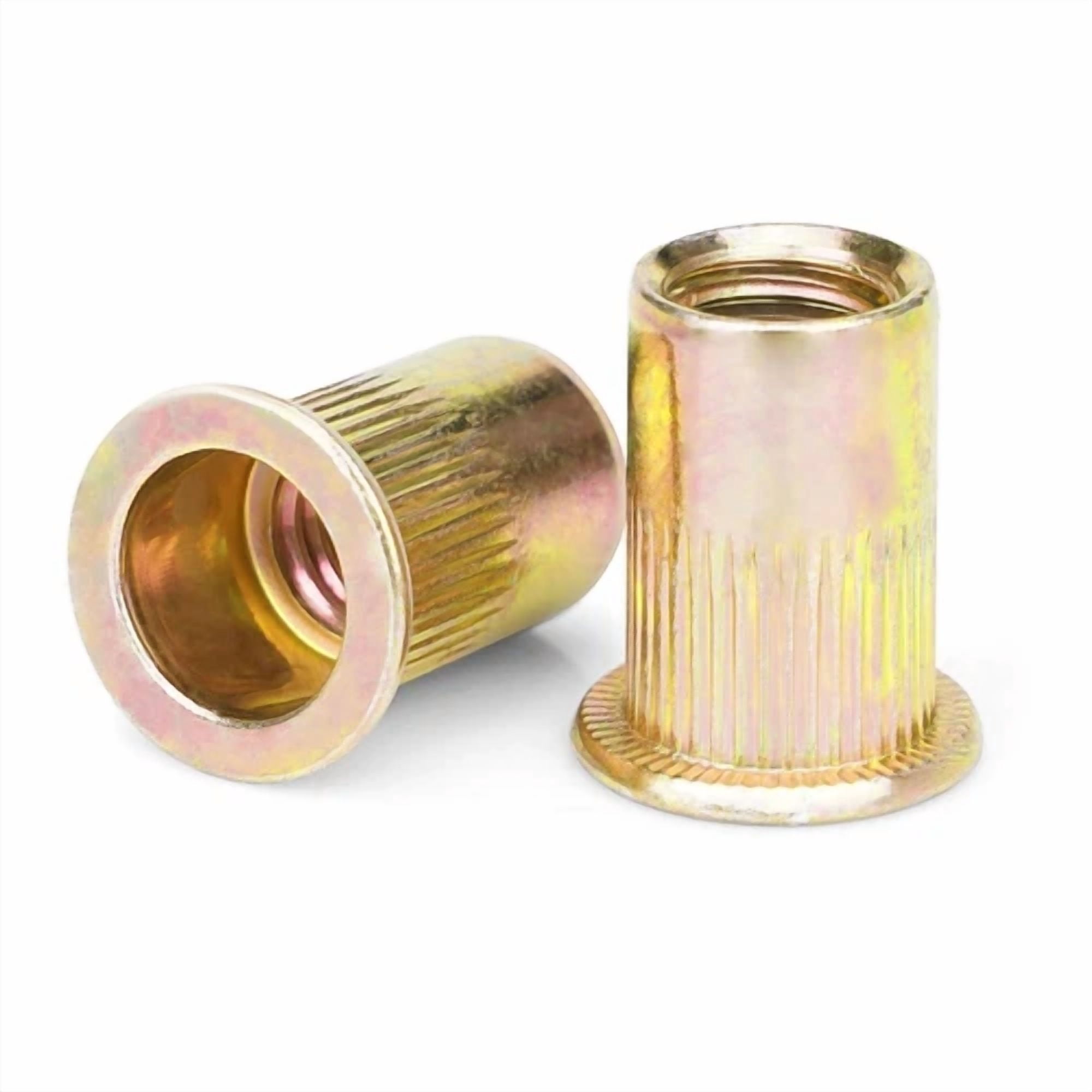 CIRCLE- Rivet Nuts, 100 Pieces 1/4"-20, Rivet Nut, Carbon Steel Flat Head Rivnut Threade