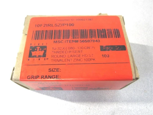 CIRCLE- Rivetking (10F2Irlsz/P100) #10-32 Steel Standard Rivet Nut - Pack Of 100