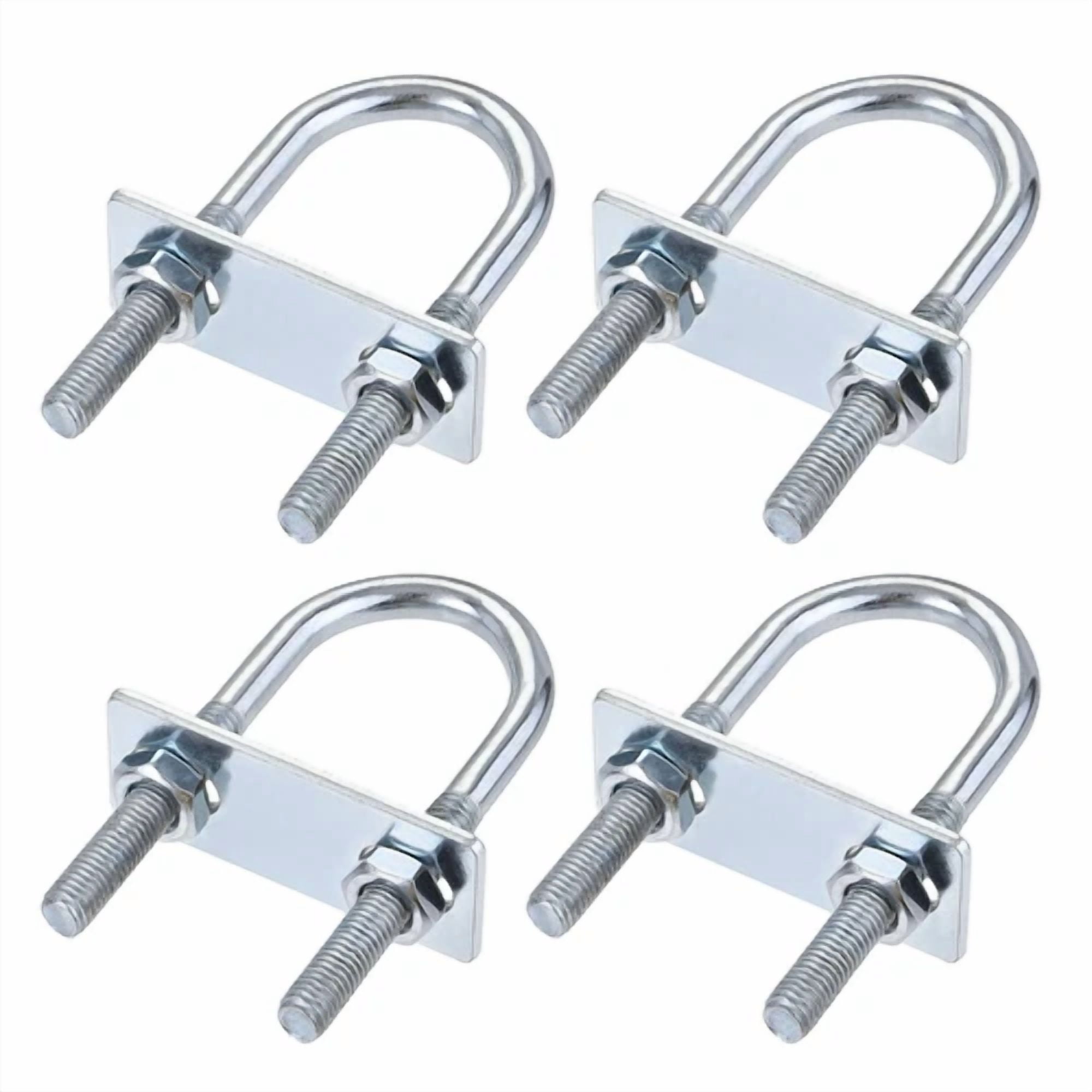 CIRCLE- Round U-Bolt 31Mm Inner Width 90Mm Length Steel M8 With Nut Plate 4Pack