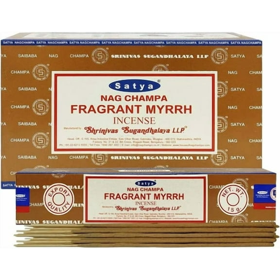 CIRCLE- Satya Nag Champa Fragrant Myrrh Incense Sticks Pack Of 12 Boxes 15Gms Each Hand