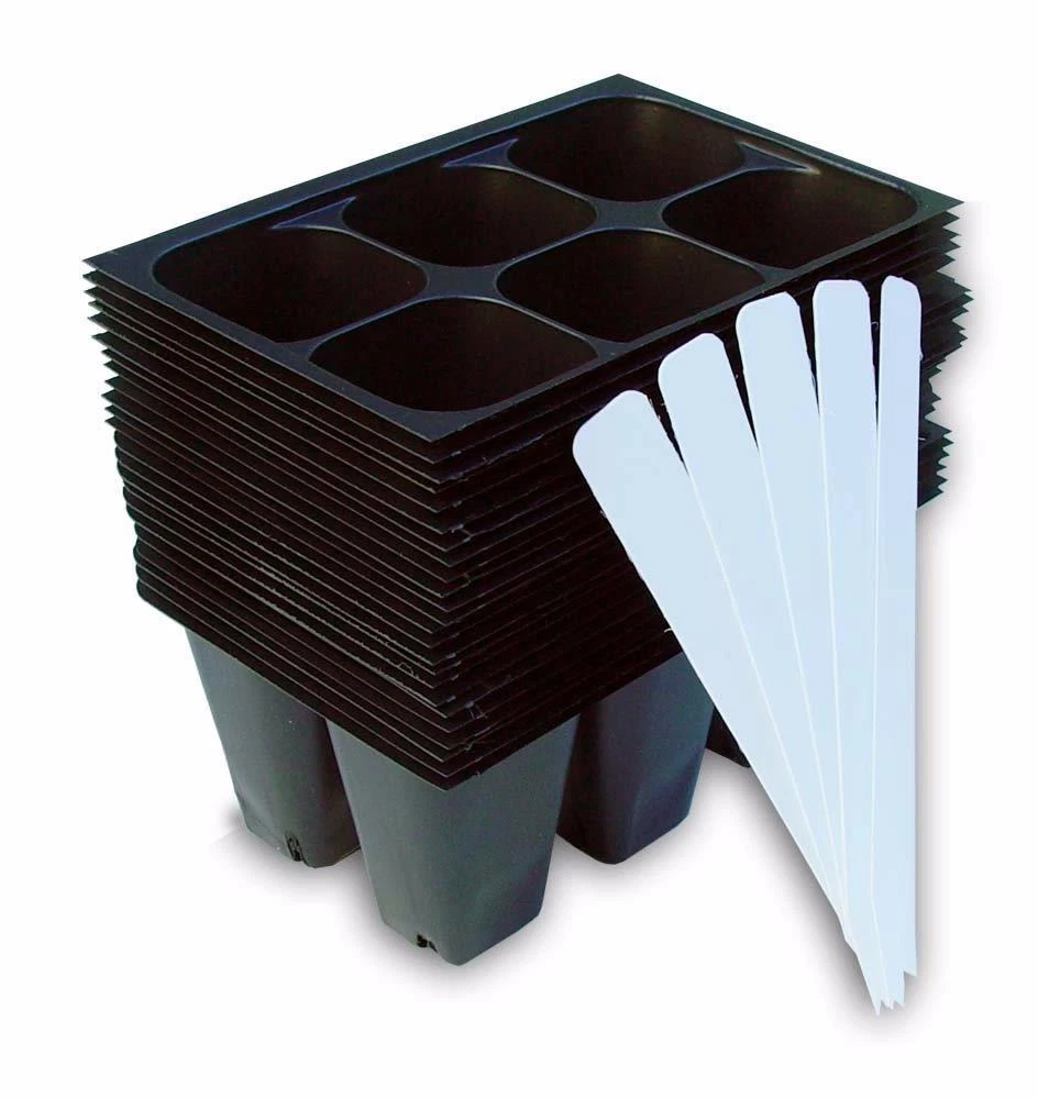 CIRCLE- Seedling Starter Trays, 144 Cells: (24 Trays) Plus 5 Plant Labels, Seed Starting