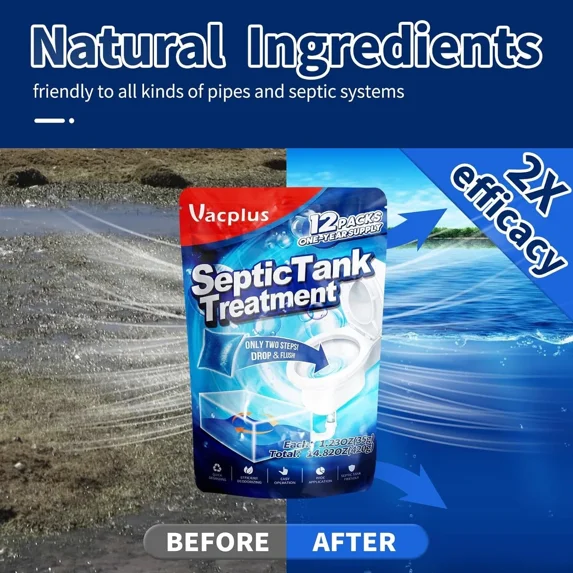 CIRCLE- Septic Tank Treatment 12 Pcs For 1- Year Supply Dissolvable Septic Tank Treatmen