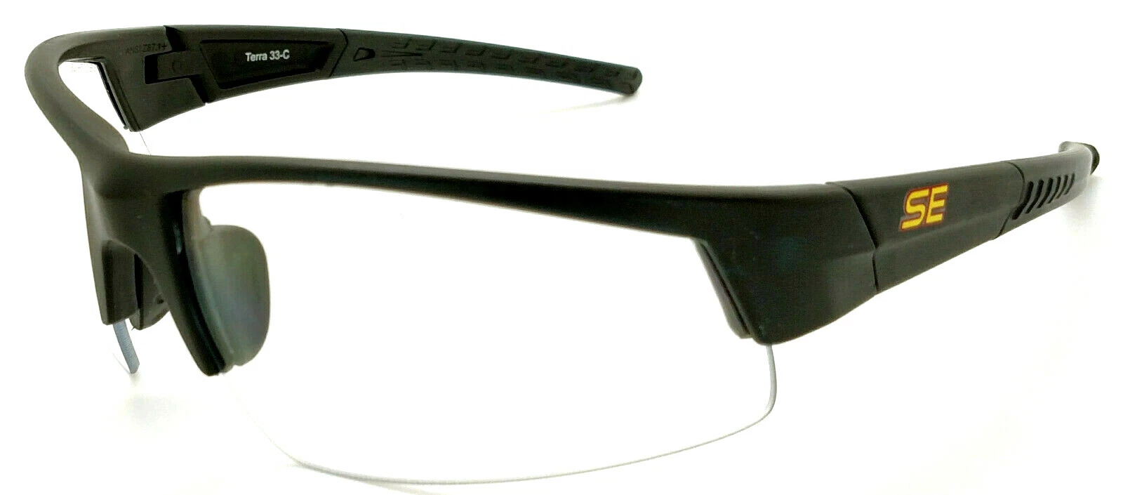CIRCLE- Shooter'S Edge Terra Ii Z87.1 Safety Shooting Glasses Clear Lens Matte Black