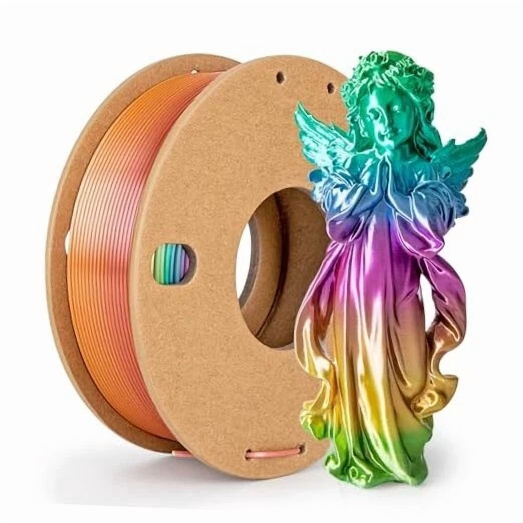CIRCLE- Silk Rainbow Pla Filament 1.75Mm Silk Pla 3D Printer Filament Shiny Fast Color