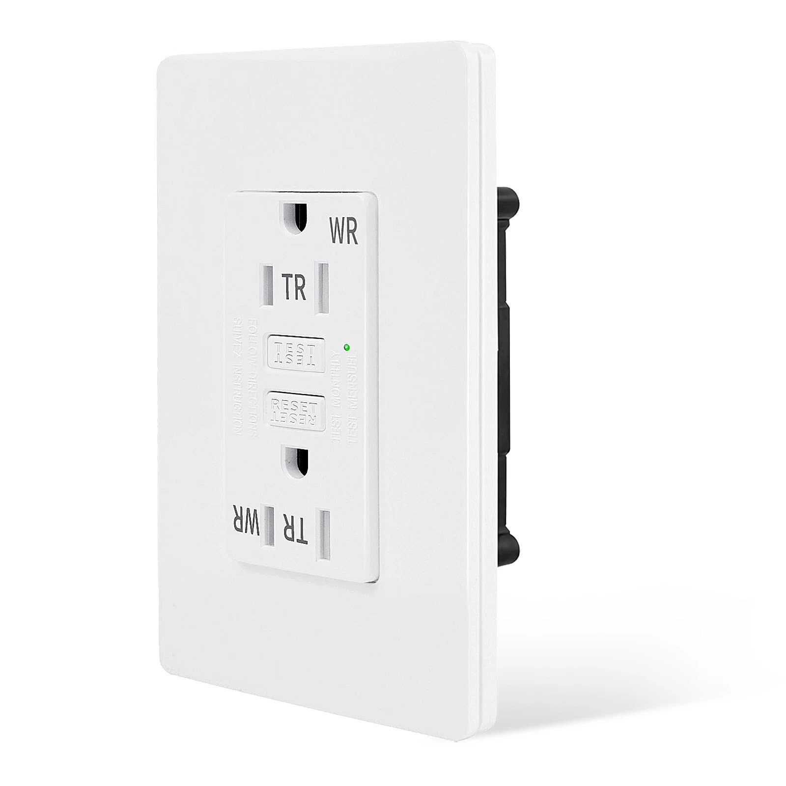CIRCLE- Slim Gfi Outlet 15 Amp Wr Tr Gfci Receptacles With Plate For Kitchen Bathroom Us