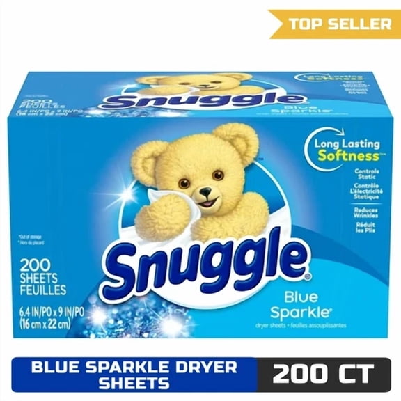 CIRCLE- Snuggle Fabric Softener Dryer Sheets, Blue Sparkle, 200 Count