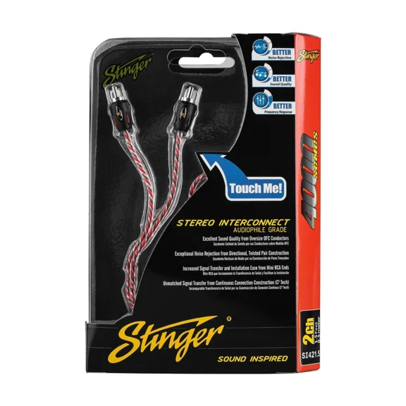 CIRCLE- Stinger Si421.5 2-Channel Rca Interconnect 1.5 Ft Cable 4000 Series Car Audio