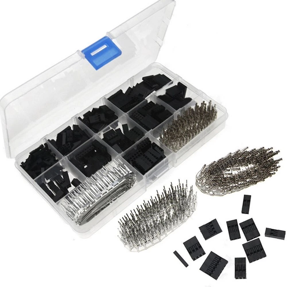 CIRCLE- Tc10 0.1 Dupont Wire Jumper Pin Header Connector Kit And M/F Crimp Pins 620 Pcs