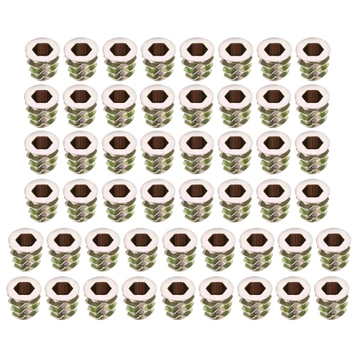 CIRCLE- Threaded Insert Nuts Zinc Alloy Hex Socket M5 Internal Threads 10Mm Length 50Pcs