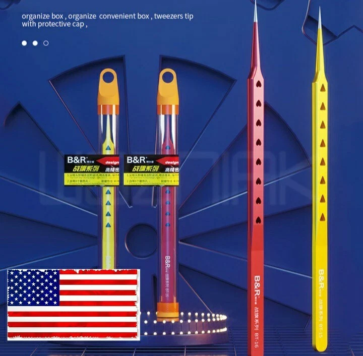 CIRCLE- Top Precision Tweezers Heatdispersing B&R, Bt-15, Bt-16, Pcb Bga, Jewelry Repair