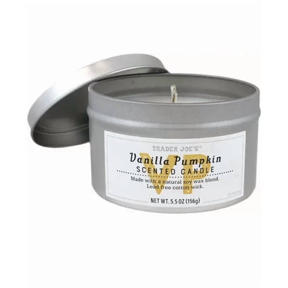 CIRCLE- Trader Joe'S Vanilla Pumpkin 20 Hour Burn Time Soy Wax Scented Candle Limited??