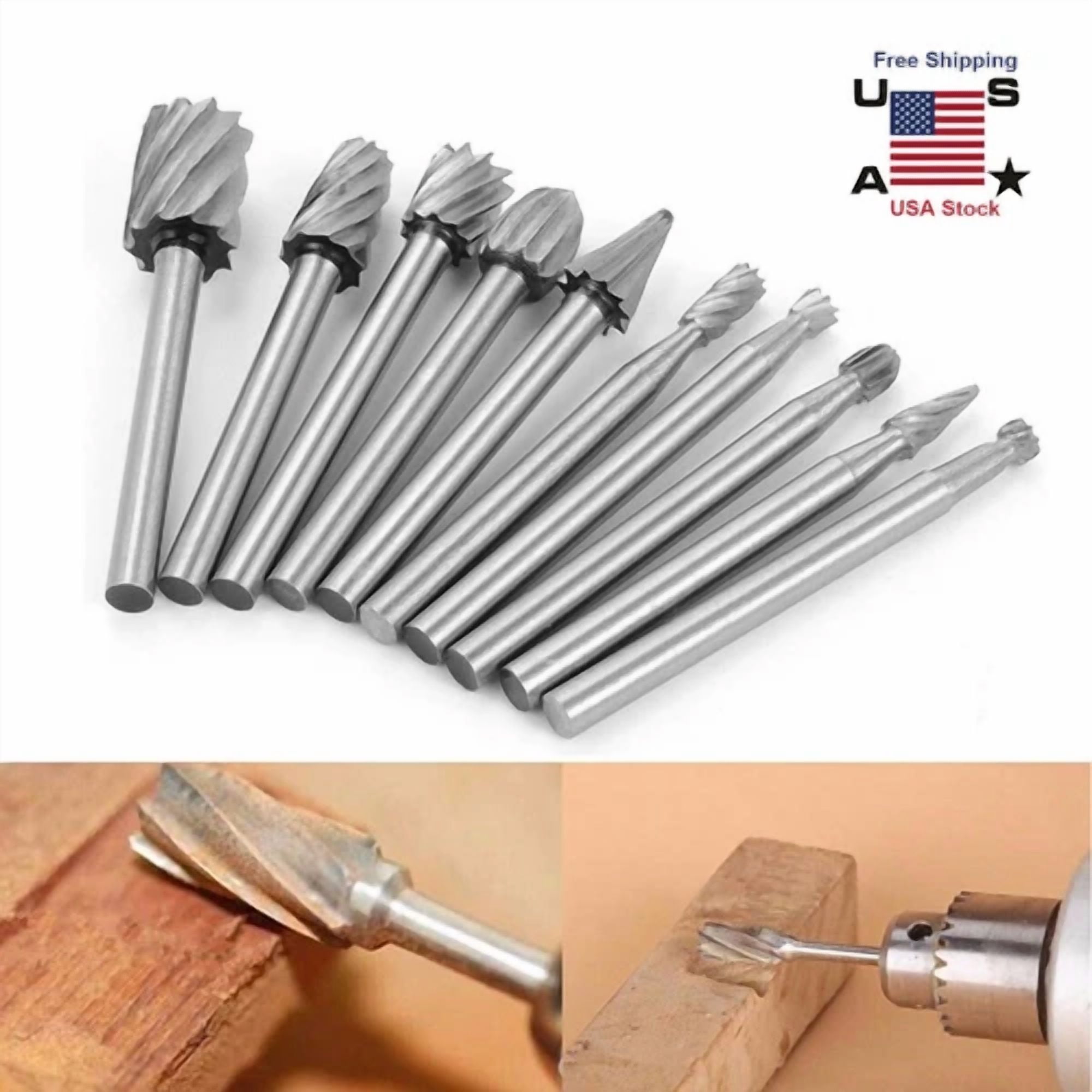 CIRCLE- Tungsten Carbide Burr Bit Set Cutting Carving Routing Bur For Dremel Rotary Tool