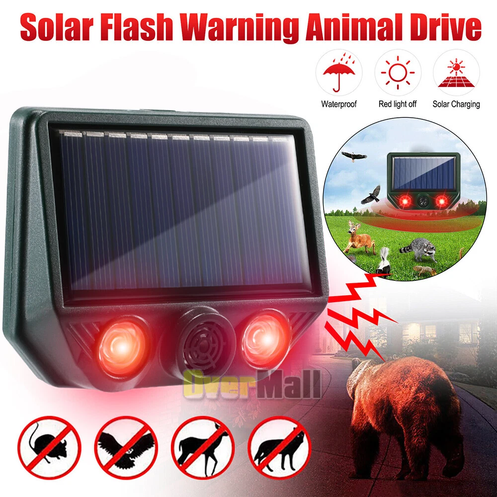 CIRCLE- Ultrasonic Sound Pest Repellent Control Solar Wild Animal Repeller Rat Deterrent