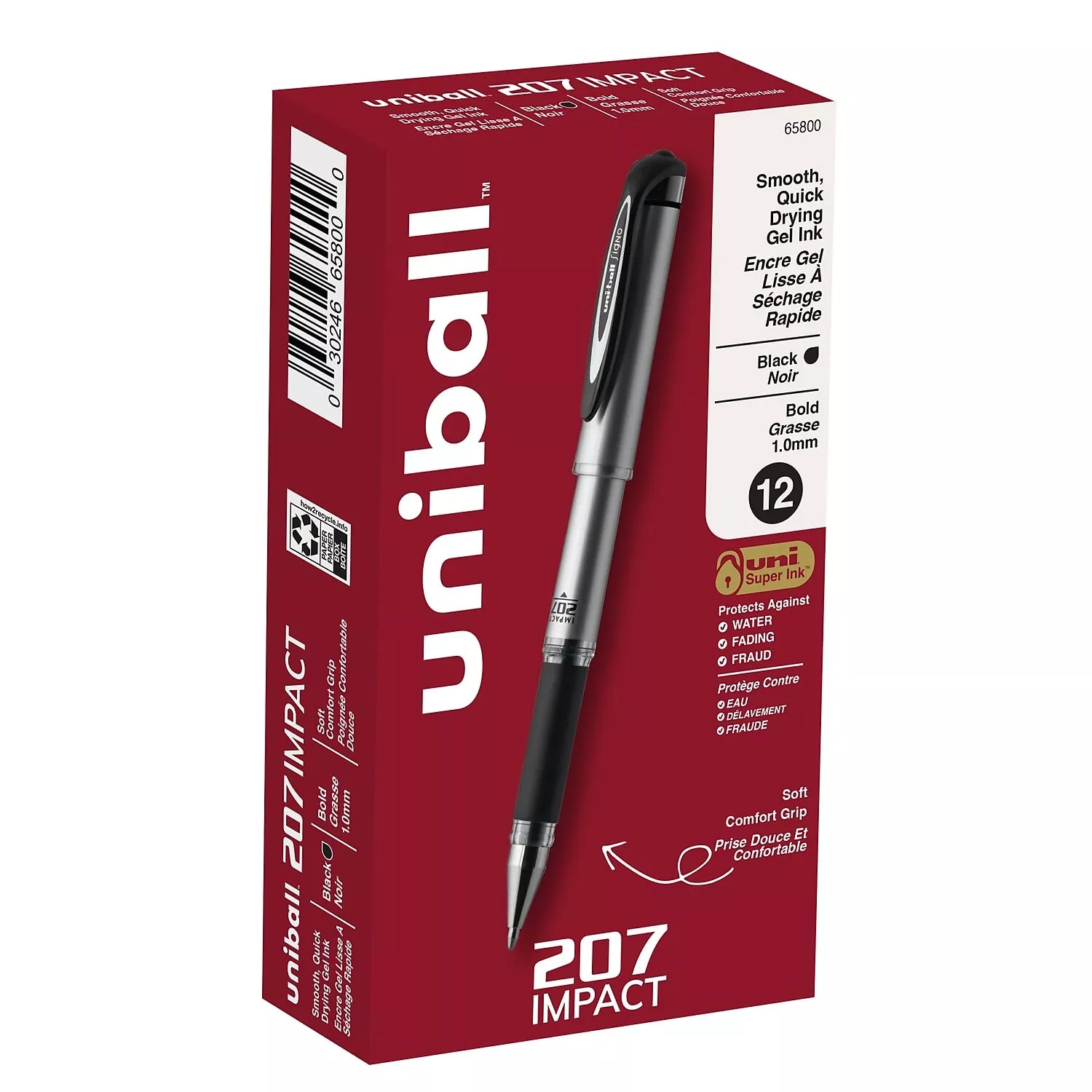 CIRCLE- Uni-Ball Signo 207 Impact Gel Pen Bold Point Black Ink (65800)
