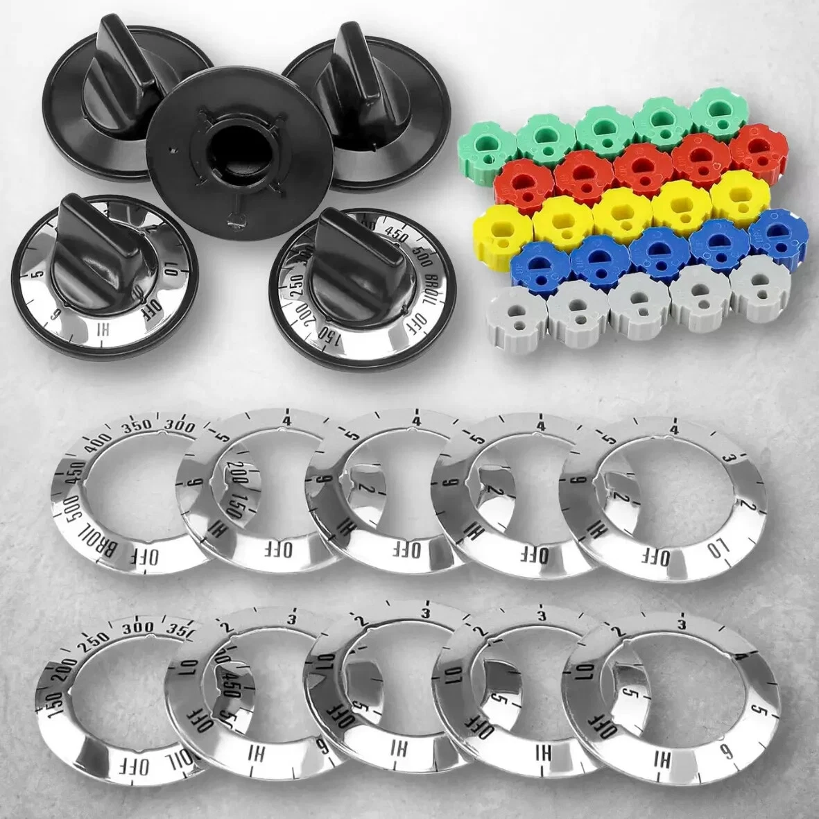 CIRCLE- Universal Stove Knob Compatible With Electric Gas Stove Replacement Range Kit..